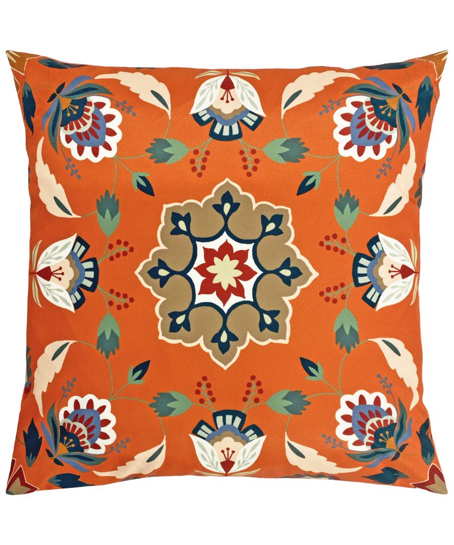 Instantly transform your garden with our Folk Flora outdoor cushion, inspired by traditional folk art and vibrant floral tones. This cushion is sure to make a statement this summer.