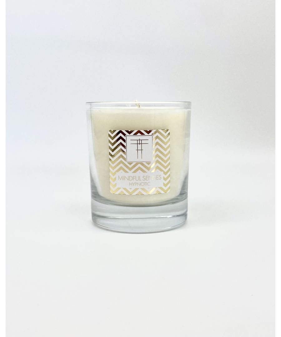 Created to create a calm and restorative environment, Mindful Senses Candle are emotive triggers of colour, scent and mood. Take a sensuous journey and quiet the distracting static brought fourth by the stresses of life with this expansive and transcendental candle. \n\nNotes of jasmine, gardenia, neroli, amber, frankincense, vanilla and sandalwood grace the sense like a warmbath, allowing your mind and soul to reach an inner peace.\n\n100% Natural organic soy wax.\n\n100% Britsh designed,crafted and manufactured.\n\nSize 300cl 45+ Hour burn time.