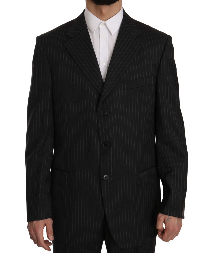 <p>Z by Zegna. Gorgeous, brand new with tags. 100% authentic Zegna suit.<br></p><p><br></p><p>Model: Single breasted 2-piece suit, jacket and pants. Closure: 3 Button</p><p>Fit: Regular. Colour: Black Stripe.</p><p><br></p><p>Jacket has two inside pockets. Pants have a 3 way zipper fly closure. Logo details. Made in Italy. Material: 100% Wool. Lining: 100% Cupro.</p>