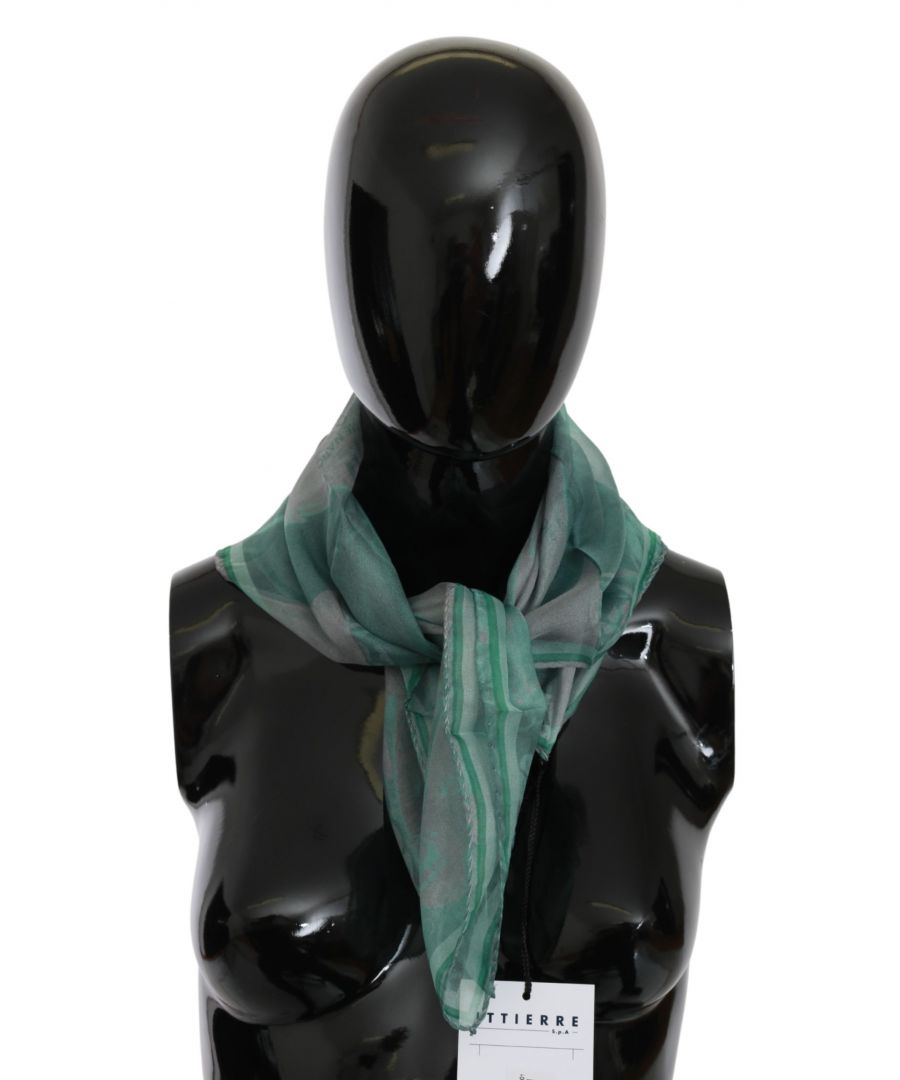 Image for Costume National Green Silk Shawl Foulard Wrap Scarf