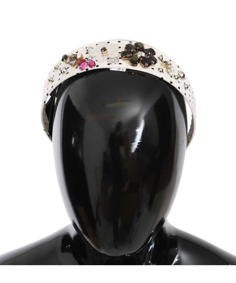 DOLCE & GABBANA Absoluut prachtig, 100% Authentiek, gloednieuw met tags Dolce & Gabbana zwart wit polka dot kristal hoofdband. Dit item komt uit de Exclusieve MainLine Dolce & Gabbana Collectie. Kleur: Zwart wit polka dot Materiaal: 97% Katoen, 3% Elastan Kristal: Zwart, helder, paars Maat: Een maat Logo details Made in Italy