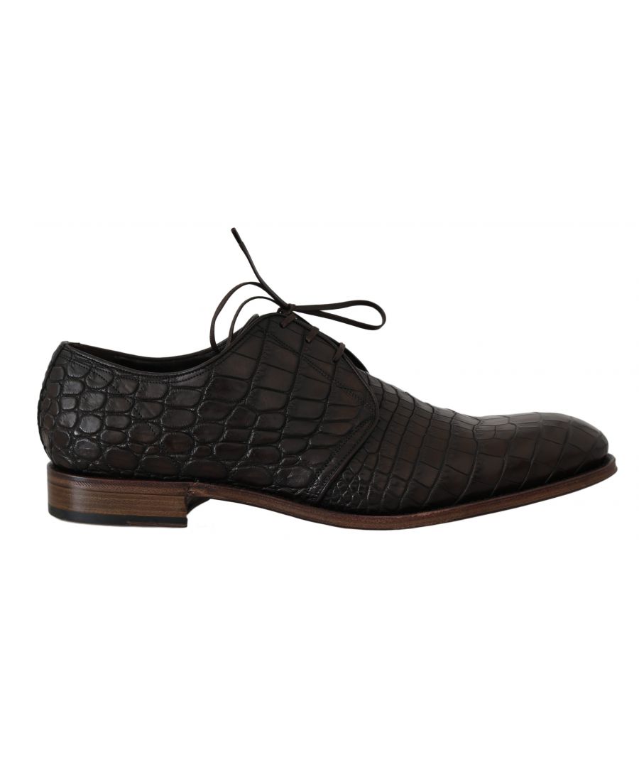 Image for Dolce & Gabbana Brown Patterned Leather Dress Derby Shoes