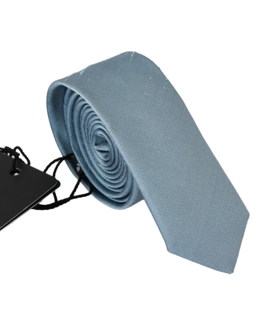 Image for Dolce & Gabbana Light Blue 100% Silk Wide Classic Necktie Tie