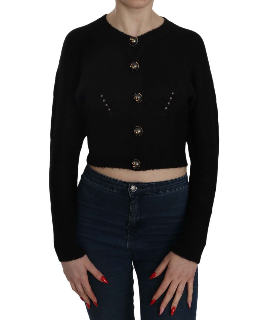 Dolce & ; Gabbana Gorgeous brand new with tags, 100% Authentic DOLCE & ; GABBANA Sweater Model : Round Neck Long Sleeves Cropped Cardigan Color : Black Button Embellish Logo details Made in Italy Very high quality and craftsmanship Material : 45% Acrylic 37% Alpaga 18% Wool