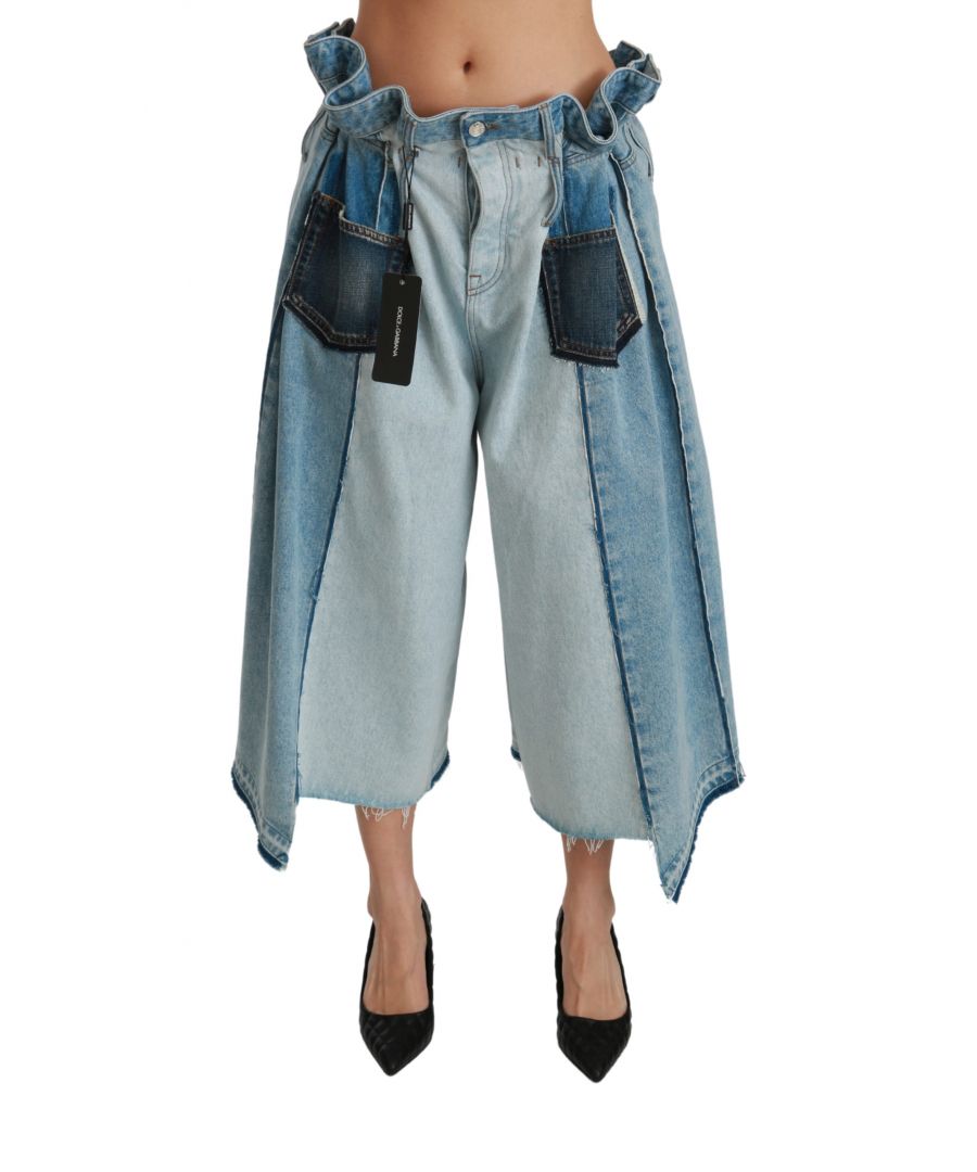 DOLCE & GABBANA Schitterende gloednieuw met tags, 100% Authentieke Dolce &; Gabbana Jeans. Model: Mid Waist Wide Leg Jeans Pasvorm: Regular fit Materiaal: 100% Katoen Kleur: Blauw Logodetails Gemaakt in Italië