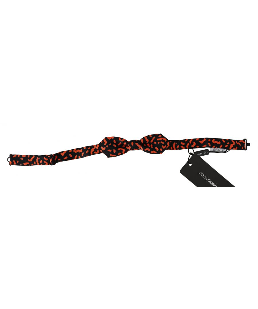 Image for Dolce & Gabbana Orange Black Pattern Adjustable Neck Papillon Men Bow Tie