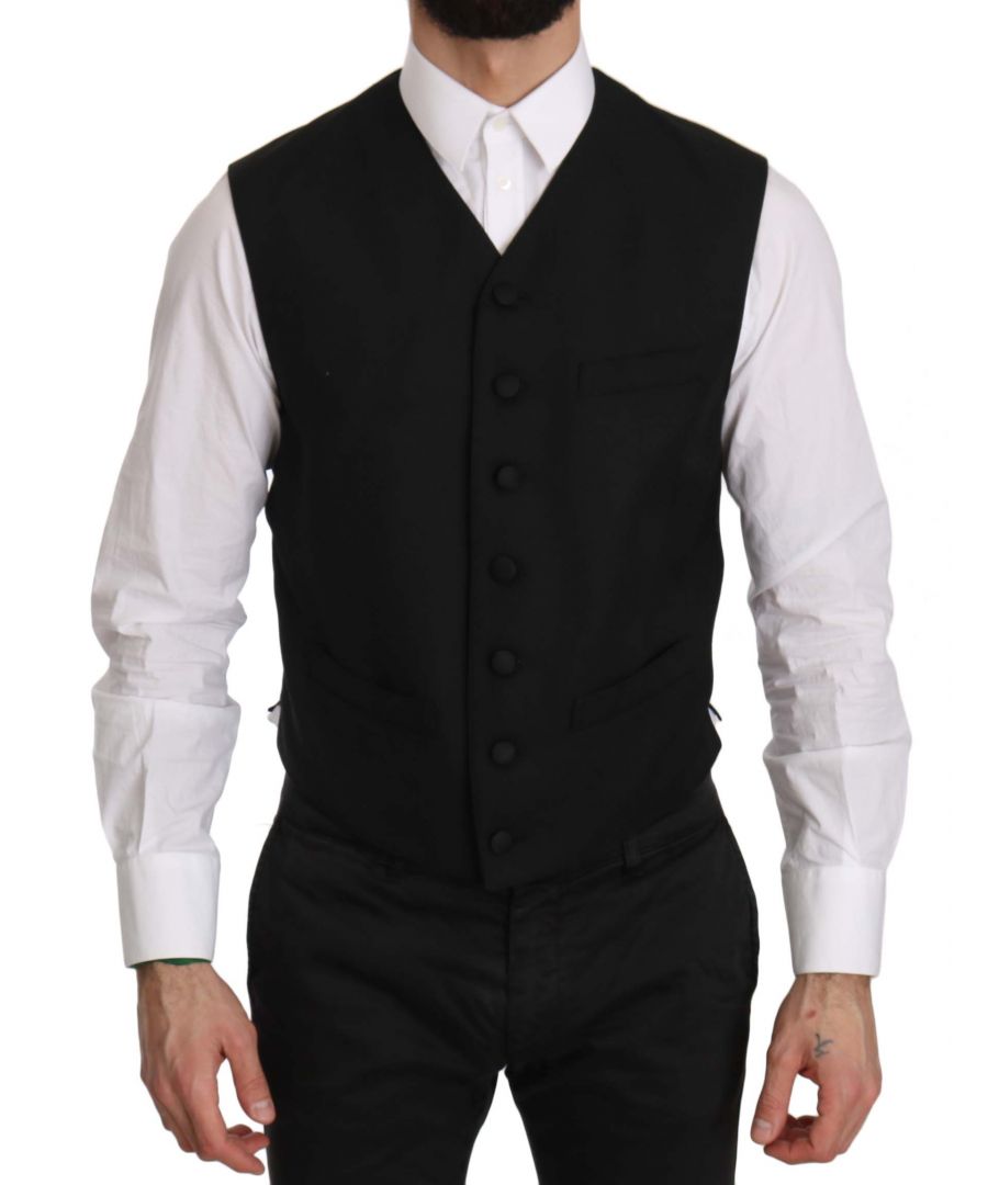 Image for Dolce & Gabbana Black Formal Dress Waistcoat Gillet Vest