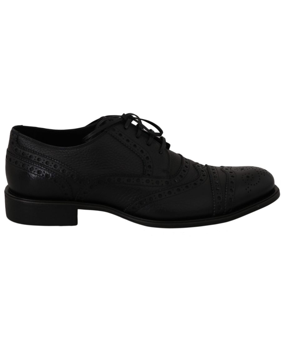 Image for Dolce & Gabbana Blue Leather Wingtip Oxford Dress  Shoes