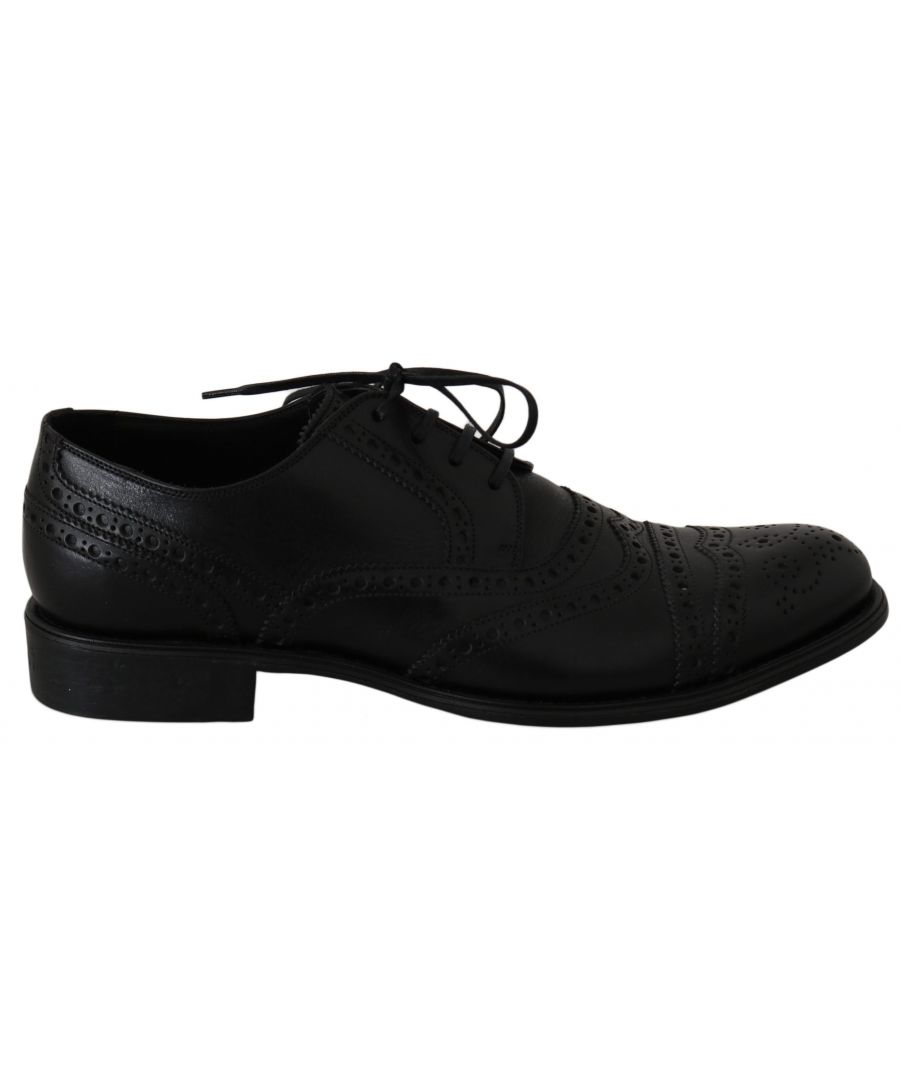 Image for Dolce & Gabbana Black Leather Wingtip Oxford Dress Shoes