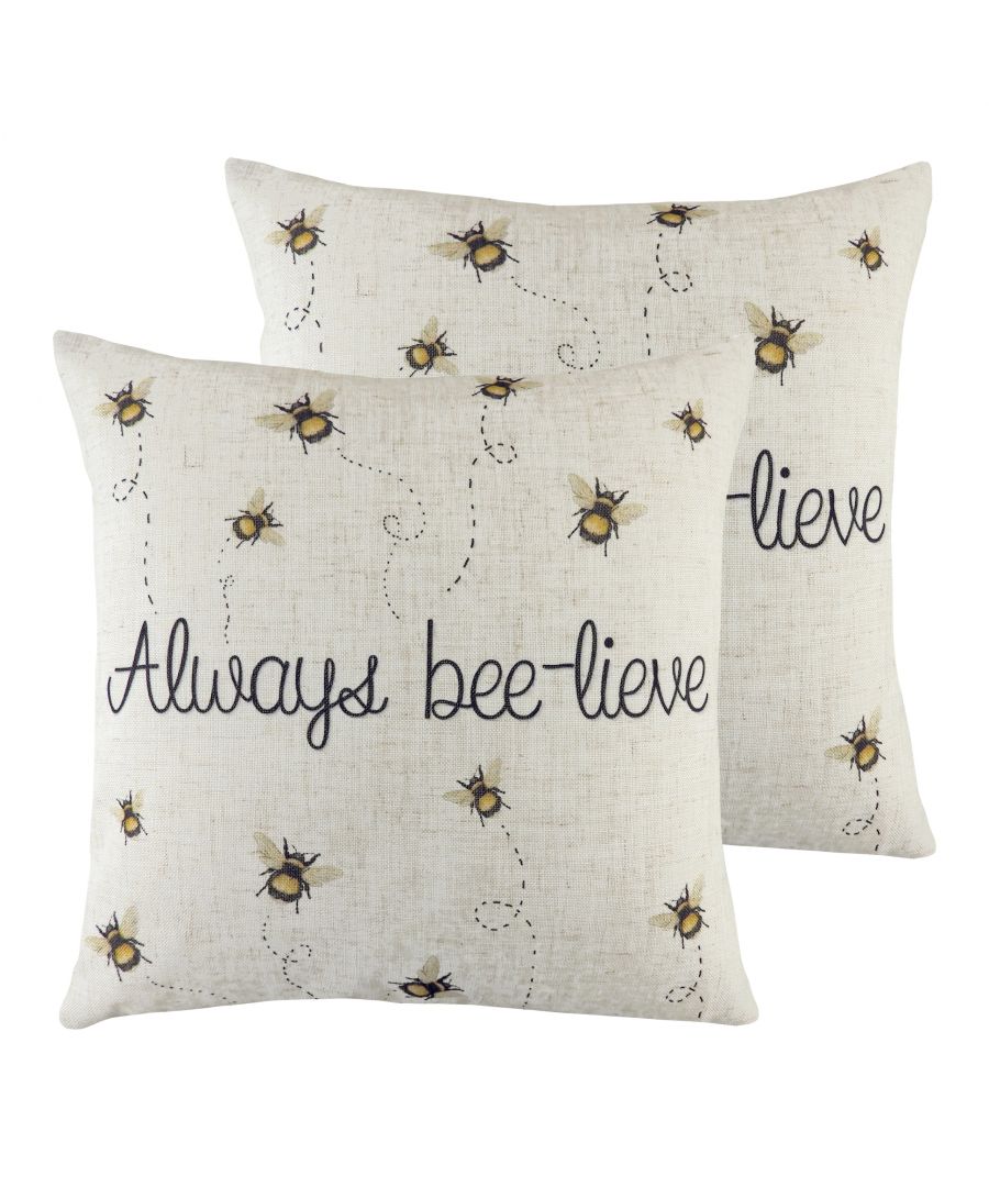 Whether you’re looking to jazz up your sofa or create a more comfortable bed, this adorable repeated bee print cushion is sure to bring your space to life. Playful bees buzz around on this incredibly comfortable cushion, making it a great fit for contemporary decor or to inject a touch of modern fun into a more traditional space.
