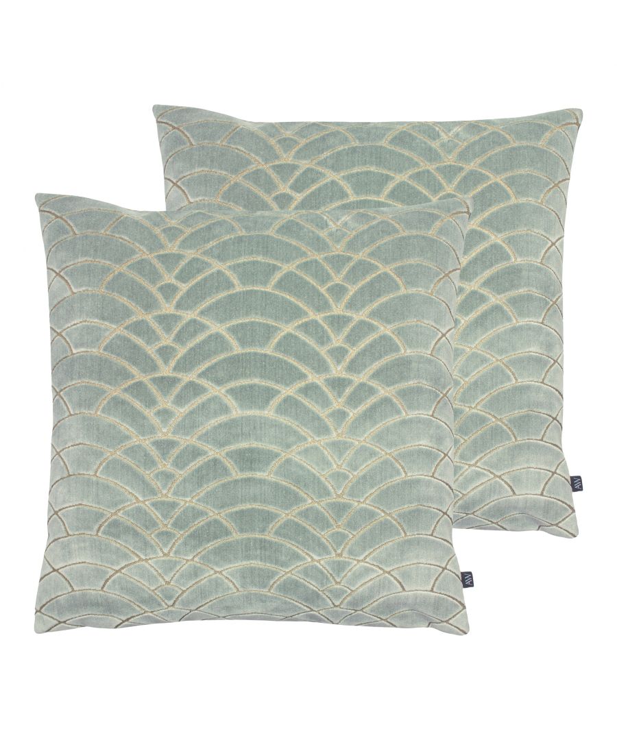 A graphic cut velvet with shimmering highlights of metallic tones filtering through the design and adding a rich luxurious touch. Complete with a bold contrasting reverse in soft velvet feel fabric, this cushion is perfect to compliment an array of textures and tones.