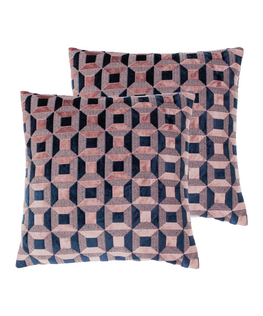 Inspired by twenties geometric patterns, the Empire cushion is a luxe block design on plush velvet jacquard, creating a timeless, contemporary look. With a soft velvet reverse and clean and simple edge, this cushion will add effortless style to your space.