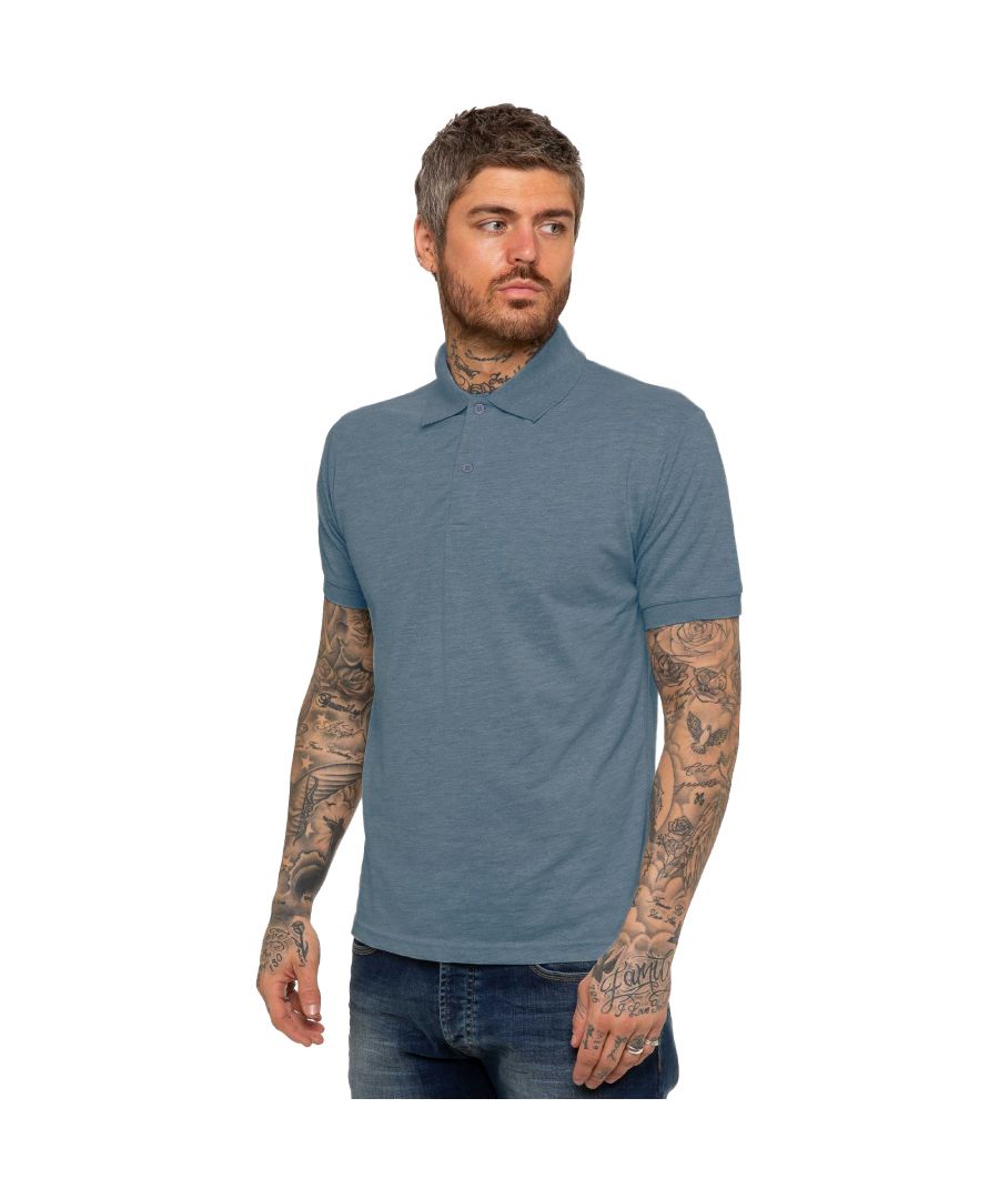These Kruze Mens Short Sleeve Polo Shirts Feature a Button down collar, Ribbed Collar and sleeve cuff. Crafted with 50% Cotton, 50% Polyester, these Regular Fit Polos are suitable for everyday wear, basic, work, casual, fashion, sports, training, fitness and for the gym