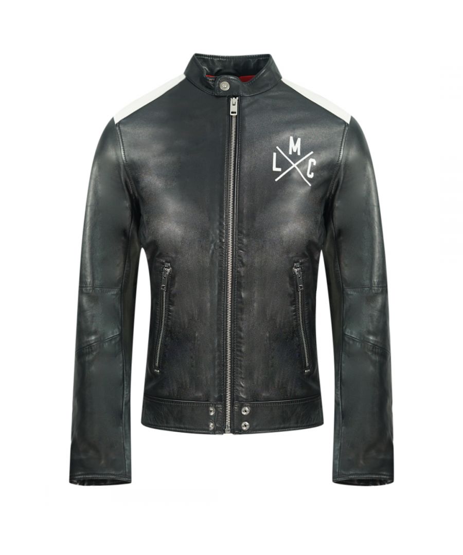 Diesel L-Fyfe 900 Leather Jacket. 100% Sheepskin Leather. Central Zip Closure. 