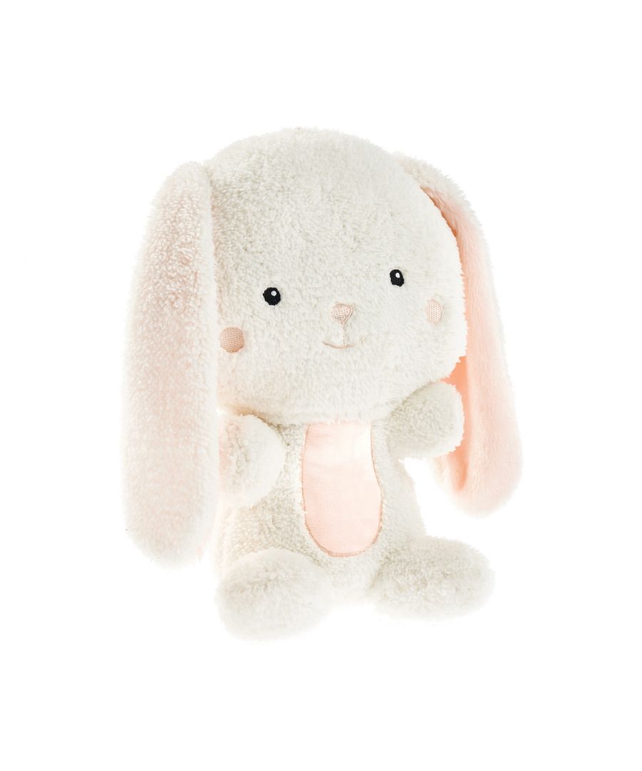 Hippity-hop! Do you hear Bromley Bunny quietly hopping about, in amongst the lush green trees and blossoms? This plush little forest friend will be at home in any bedroom.
