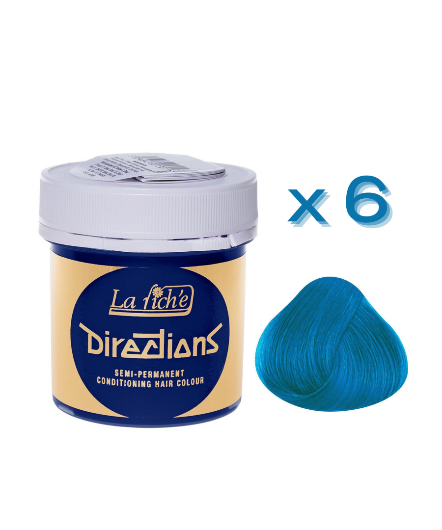 Image for 6 x La Riche Directions Semi-Permanent Hair Color 88ml Tubs - LAGOON BLUE