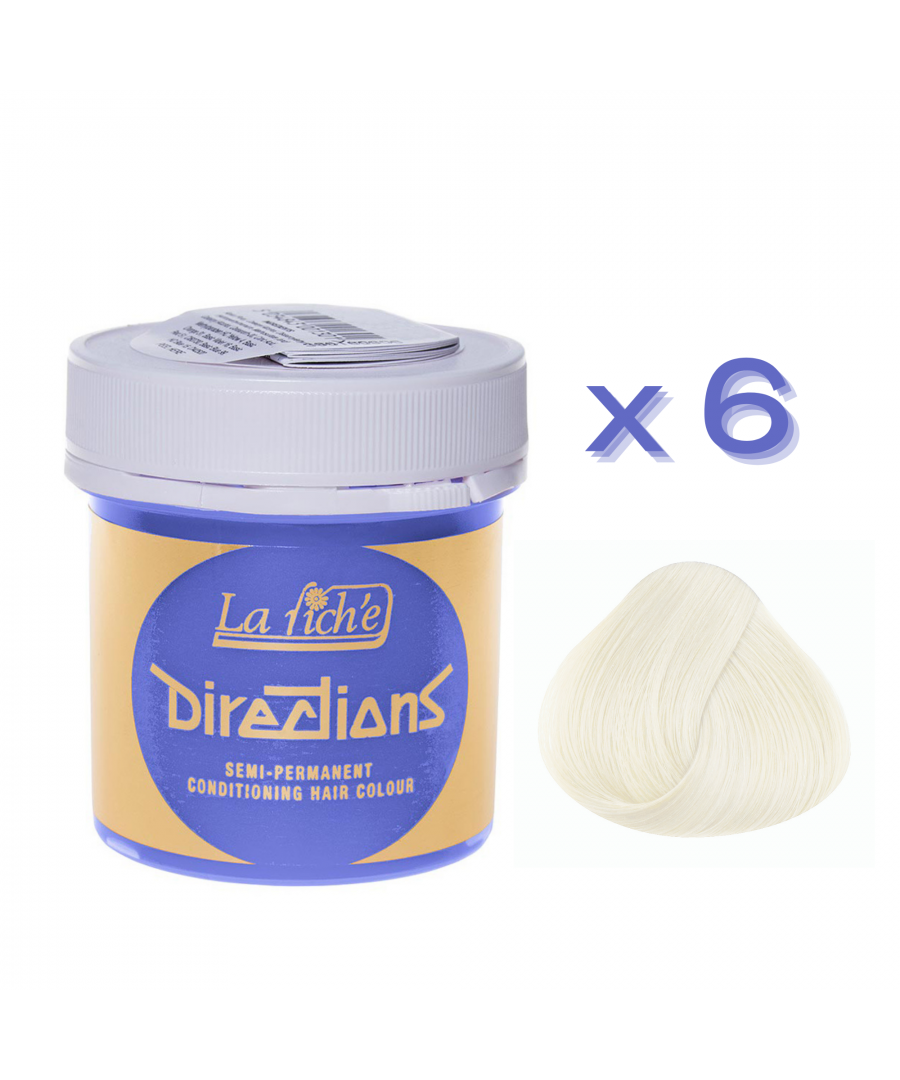 Image for 6 x La Riche Directions Semi-Permanent Hair Color 88ml Tubs - WHITE TONER