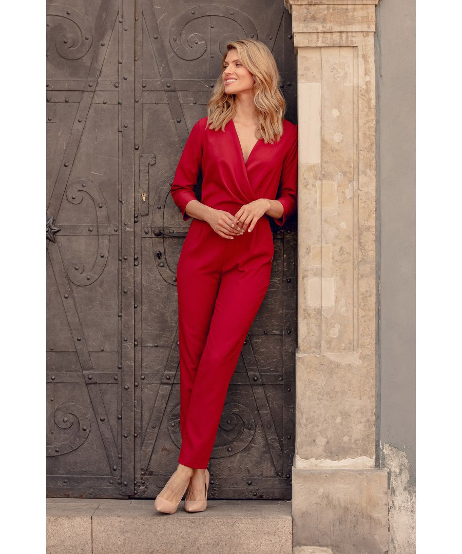 designer red jumpsuit