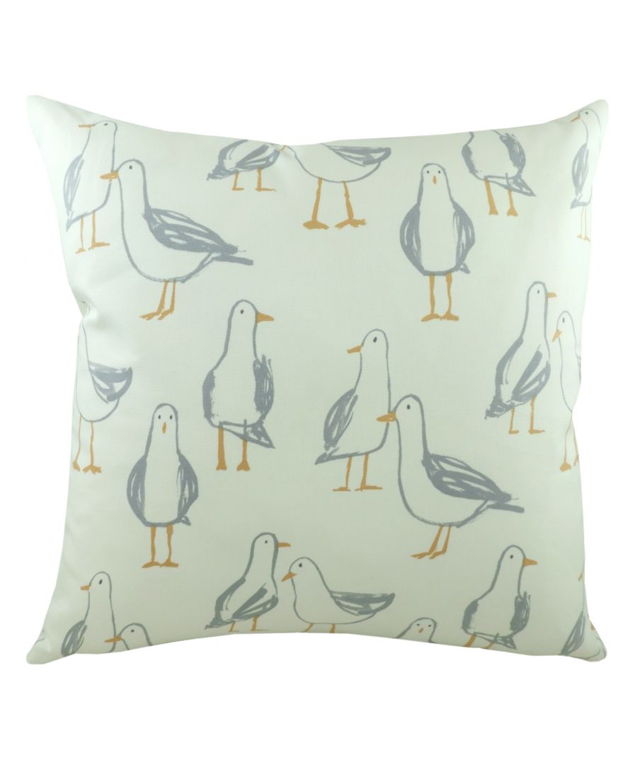Escape to the seaside with this contemporary style Seagull cushion. With soft and plain background this cushion really brings the character of the seabirds to life. The contemporary and playful nature of this design means it would fit perfectly into a range of home settings and schemes.