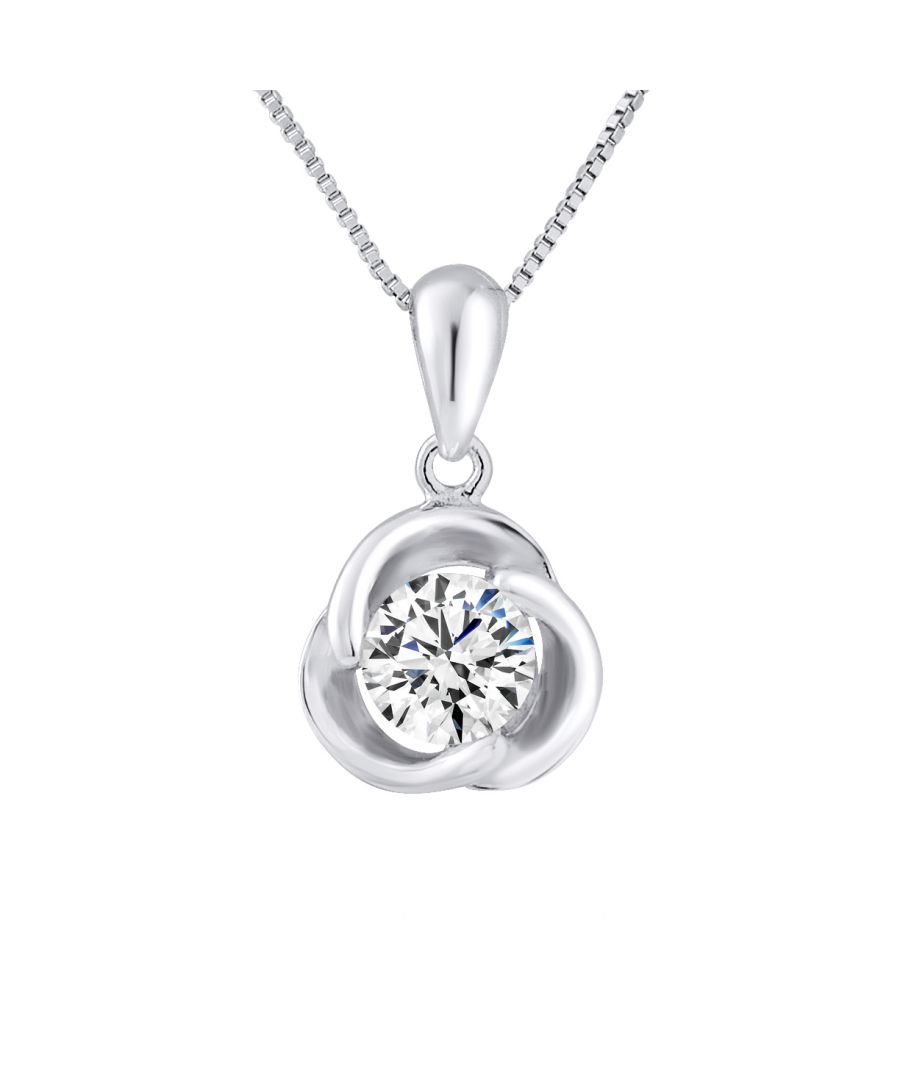 Pendant Flower Shaped Silver Sterling 925/1000 with Zirconium Oxides  - Free Venetian Silver Chain - Our jewelry is made in France and will be delivered in a gift box accompanied by a Certificate of Authenticity and International Warranty