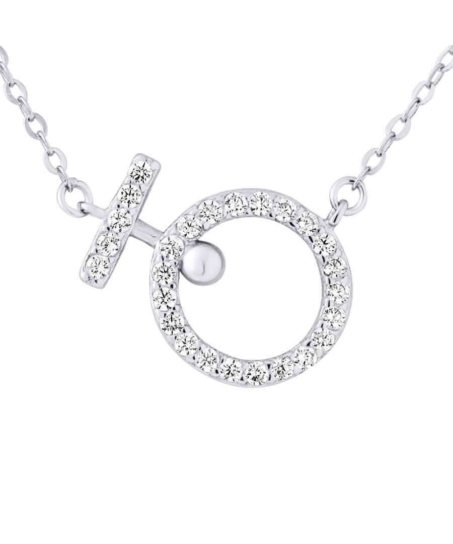Necklace Trending Now Circle Shaped set of Zirconium Oxides - Chain Mesh Convict - Silver Sterling 925/1000 - Our jewelry is made in France and will be delivered in a gift box accompanied by a Certificate of Authenticity and International Warranty