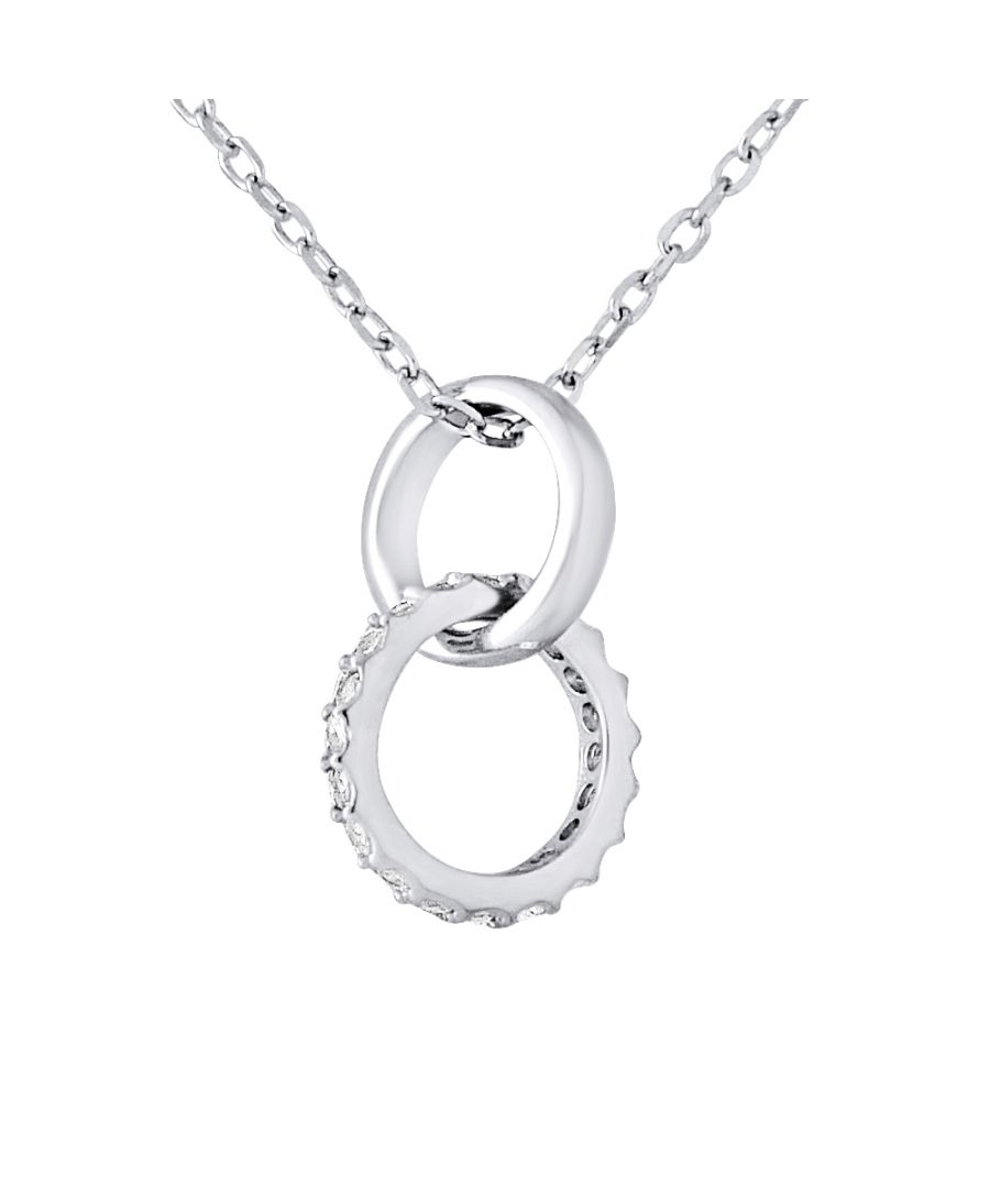 Necklace Pendant Zirconium Oxides - Chain Mesh Convict - Silver Sterling 925/1000 - Our jewelry is made in France and will be delivered in a gift box accompanied by a Certificate of Authenticity and International Warranty