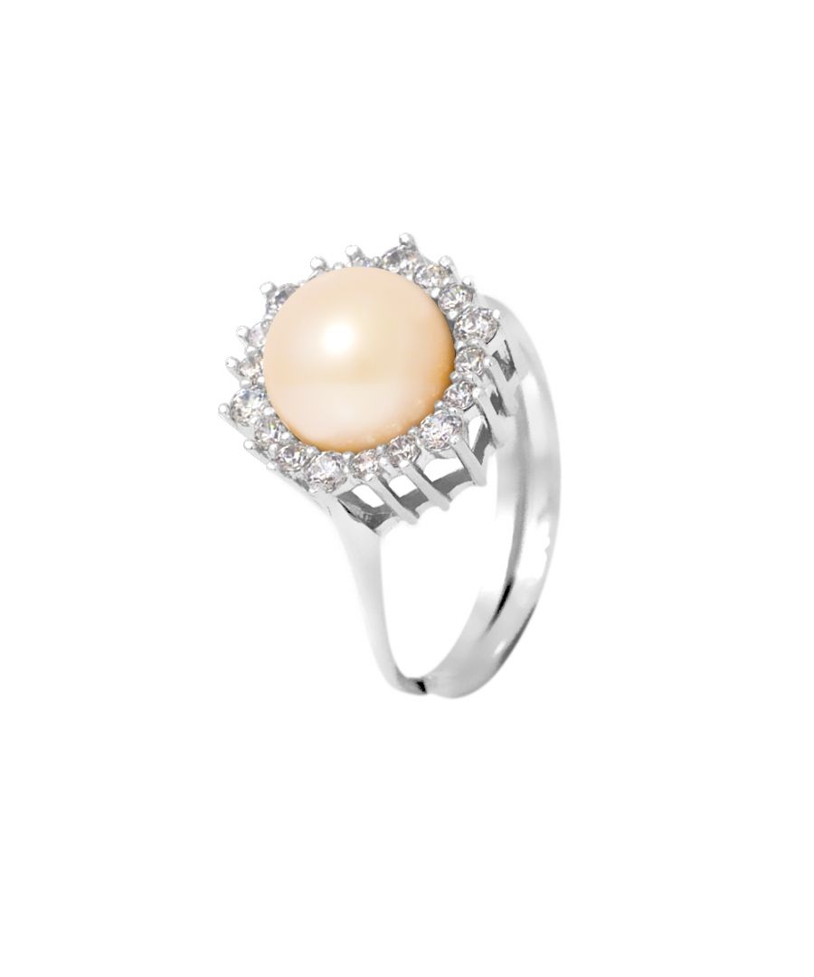 Solid Ring Ring - Zilver 925 Duizenden Rhodium - Zirkoniumoxiden - 8 mm Zoetwatercultuur Pearl - Pink - 2 jaar garantie tegen alle fabricagefouten - al onze juwelen bewijs van liefde worden in een doos geleverd met een certificaat van echtheid en een internationale garantie.