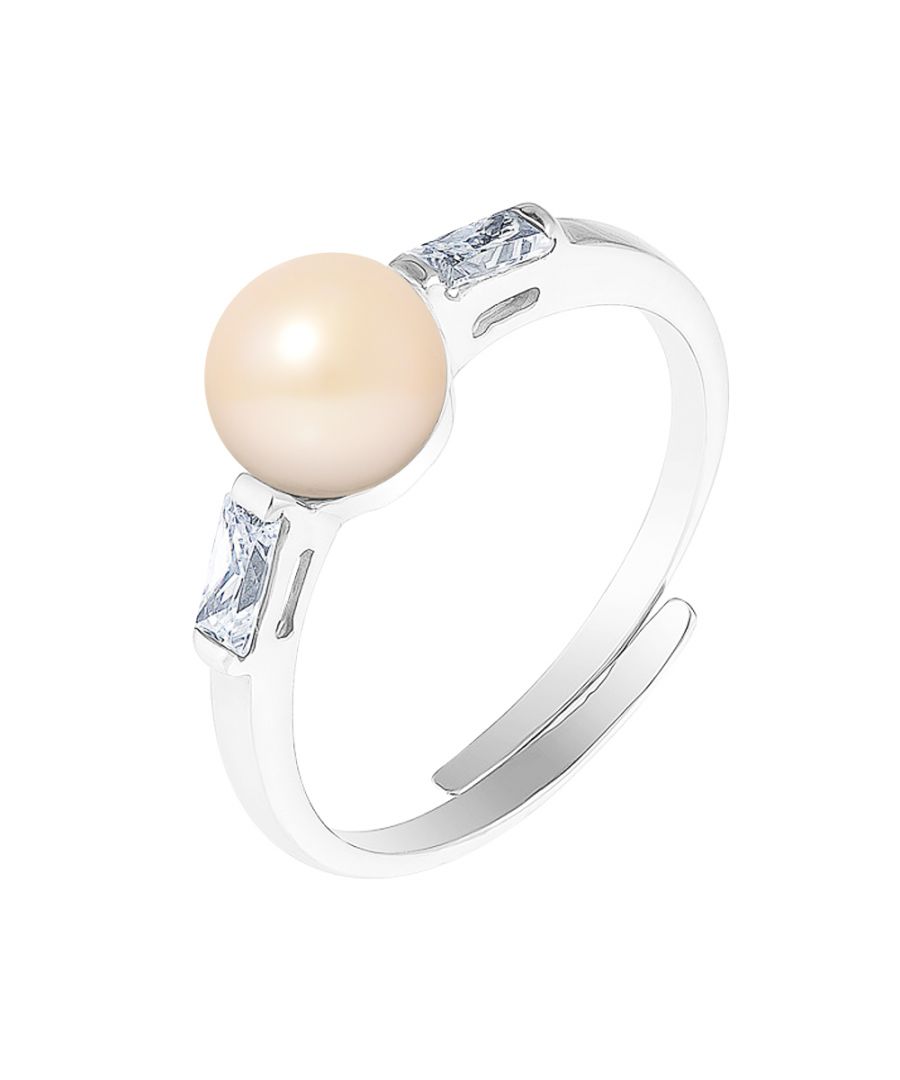 Solid Ring Ring - Zilver 925 Duizenden Rhodium - Zirkoniumoxiden - 6 mm Zoetwatercultuur Pearl - Pink - 2 jaar garantie tegen elk defect van de fabricage - al onze juwelen bewijs van liefde worden in een doos geleverd met een certificaat van authenticiteit en een internationale garantie.