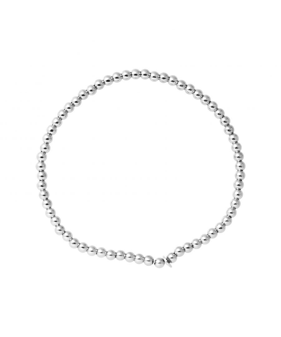 Elasticated Bracelet - Silver Balls 3 mm Diameter - Suitable for wrist 5,5 to 8in,14 to 20 cm in diameter - Silver 925 thousandths Rhodium Plated - Our jewellery is made in France and will be delivered in a gift box accompanied by a Certificate of Authenticity and International Warranty