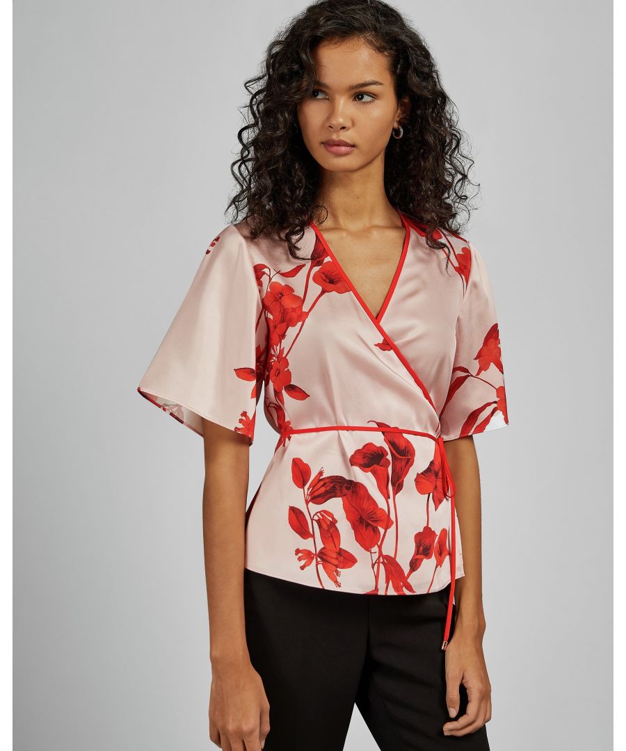 Image for Ted Baker Melonyy Fantasia Wrap Top in Pale Pink