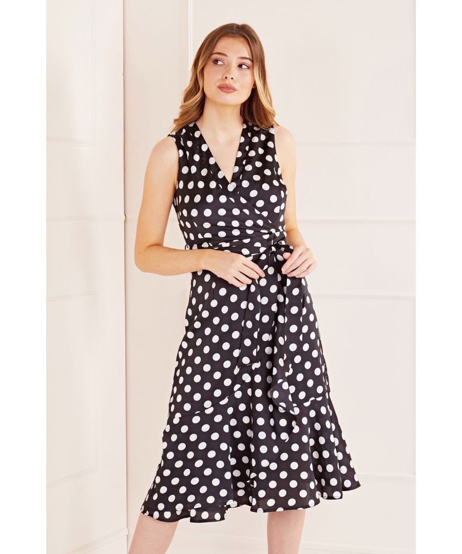 mela london wrap front midi dress