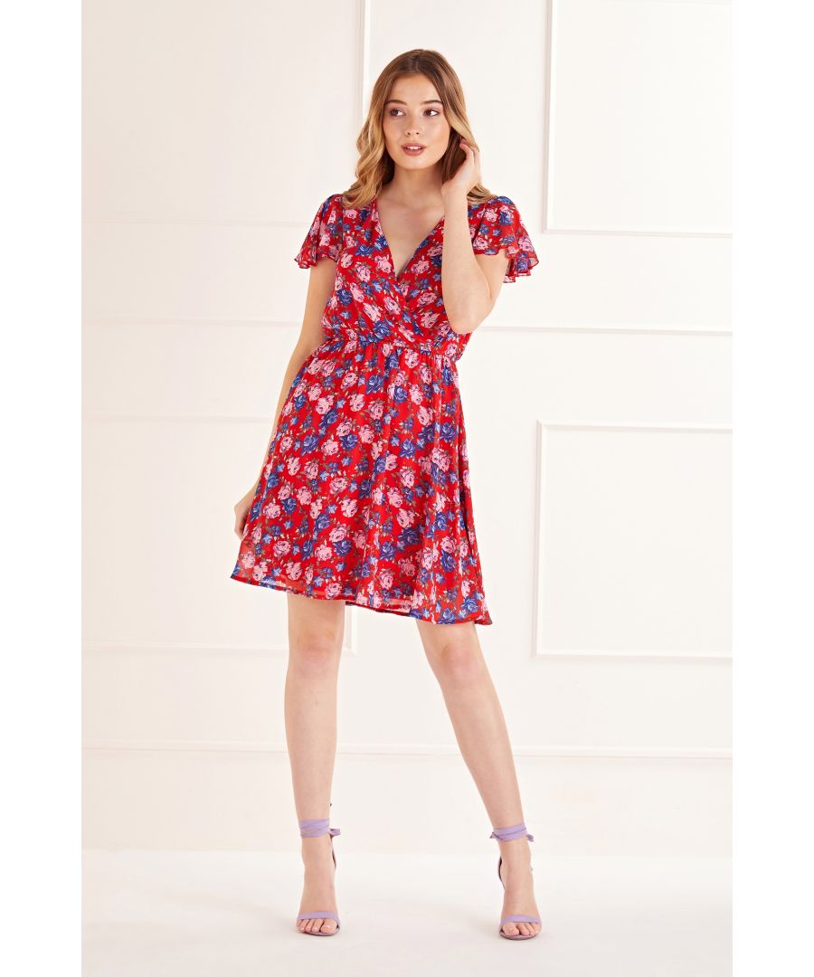 Image for Floral Wrap Front Dress