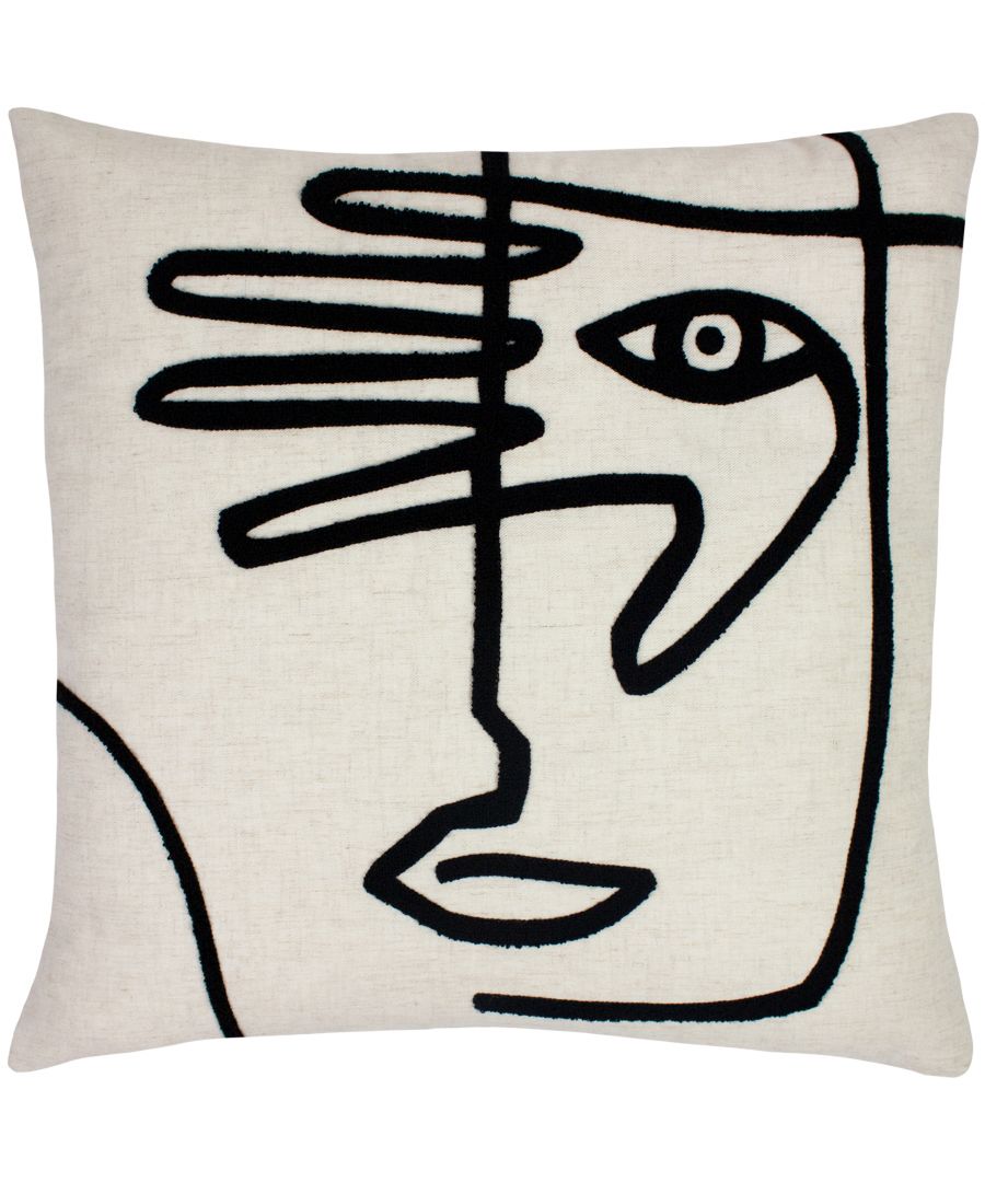 furn. Mono Face Cushion - Multicolour - Size 50cm (w) x 50cm (l)