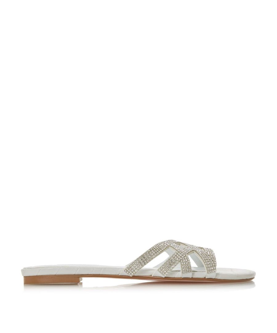 Image for Dune Ladies NOBLEE Diamante Cross-Strap Slider Sandals