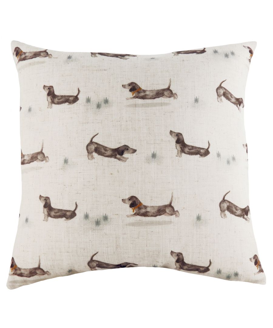 Bring life to your interior with this super sweet hand-painted repeat dog design. The neutral colours of this cushion and the sweet playful dogs make this cushion the perfect touch to any dog lovers home.