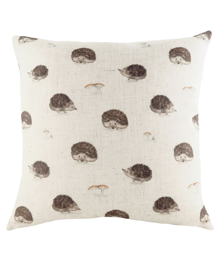 Bring a little wildlife to your interior with this super sweet hand-painted repeating Hedgehog design. The neutral colours of this cushion and the linen look background makes this cushion the perfect touch to any home.