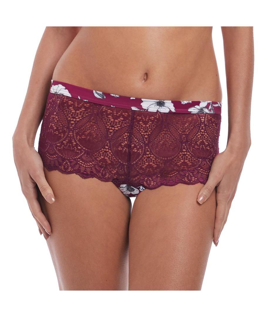 Fantasie's Olivia short is beautifully designed with a floral print waistband and gusset.