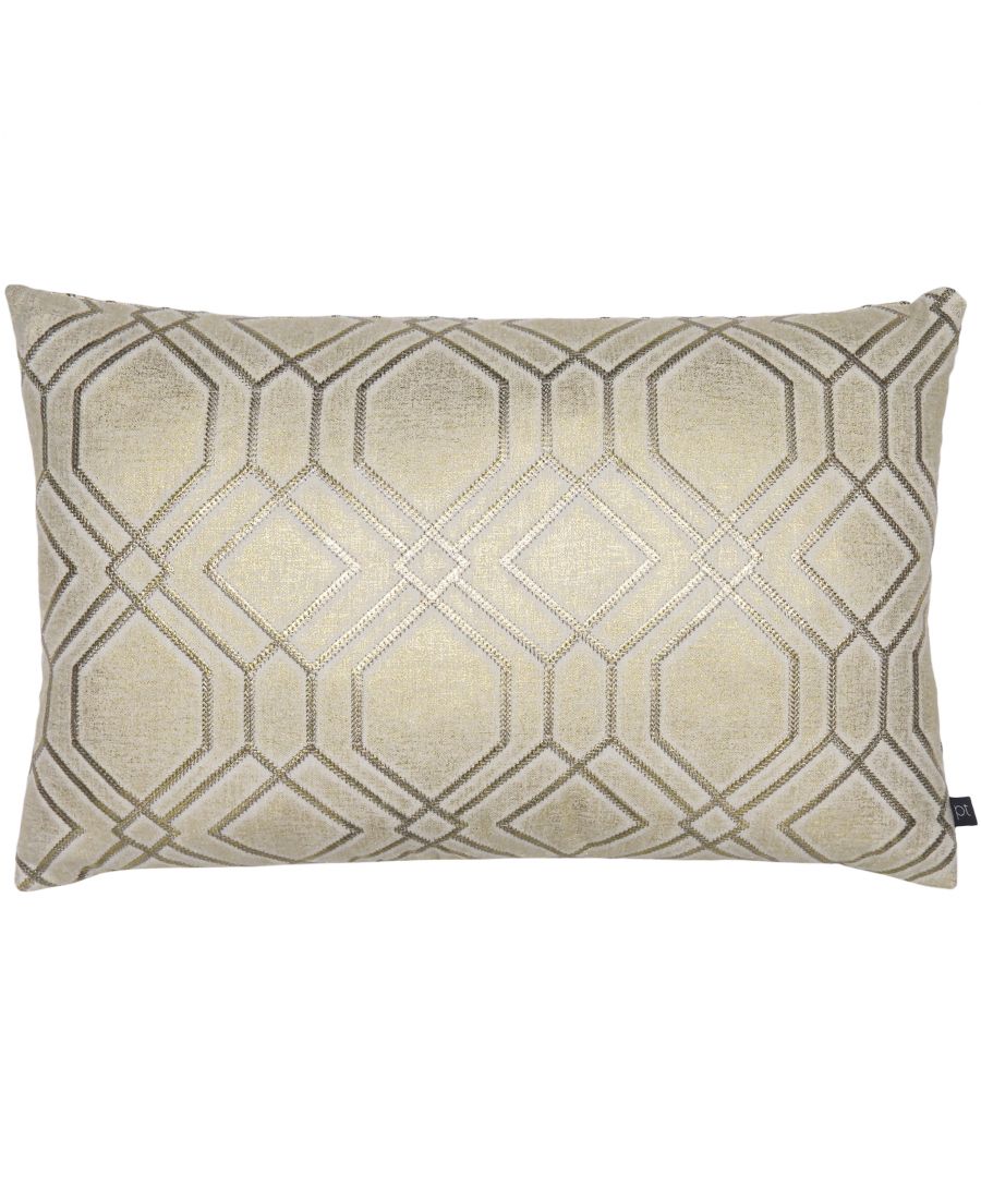 This fabulous glistening cushion in a geometric design is available in stunning neutral tones.  Perfect for adding a contemporary touch to any room.