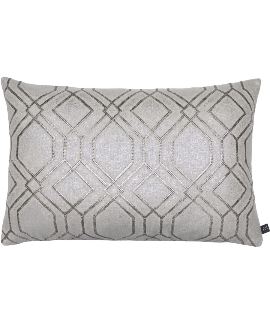 This fabulous glistening cushion in a geometric design is available in stunning neutral tones.  Perfect for adding a contemporary touch to any room.