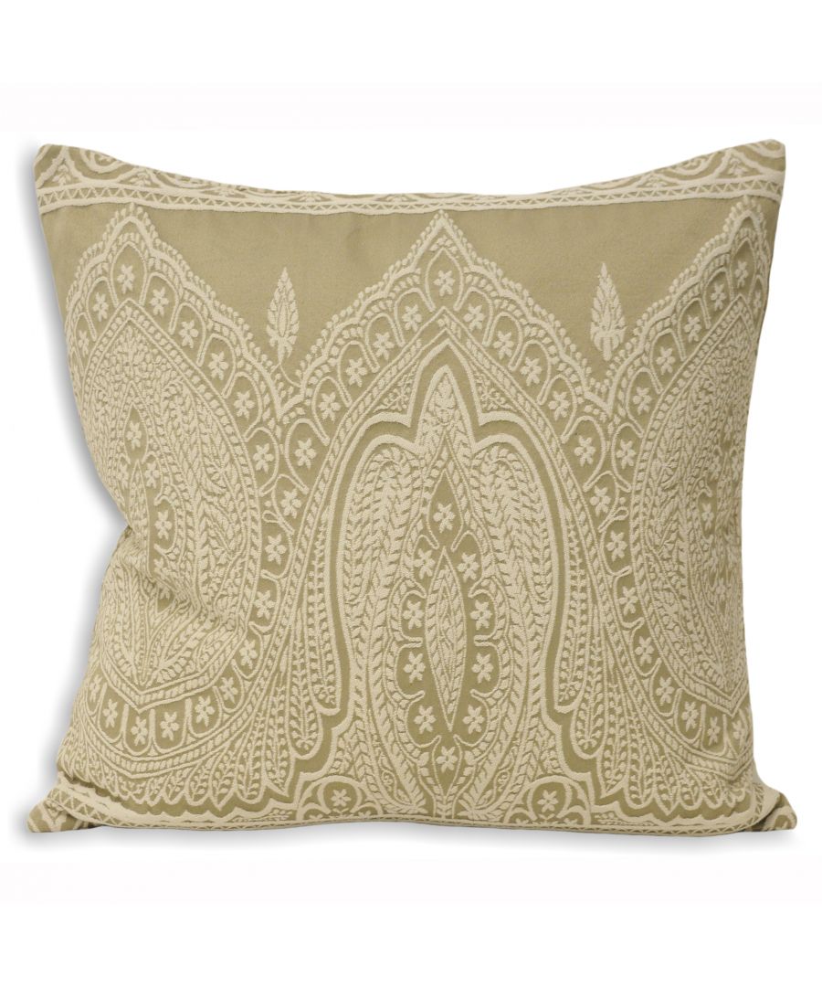 Riva Home Paisley Polyester Filled Cushion - White Size 50cm (w) x (l)