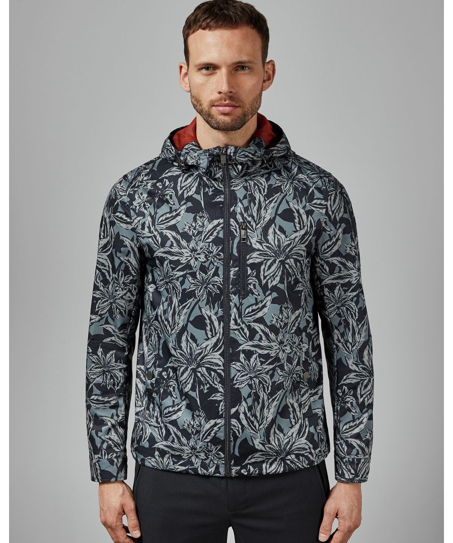 Image for Ted Baker Paso Printed Floral Cagoule, Navy
