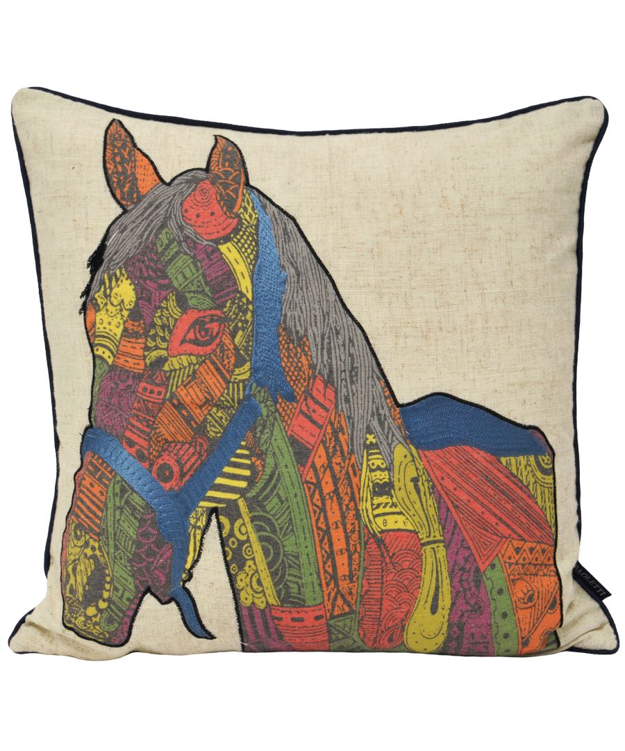 Peking Horse Polyester Filled Cushion