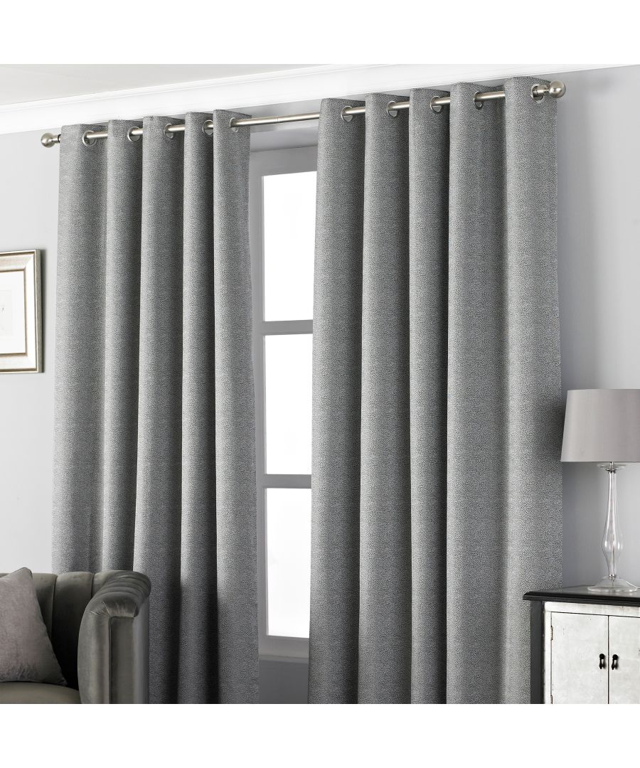 Image for Pendleton Textured Jacquard Eyelet Curtains in Graphite