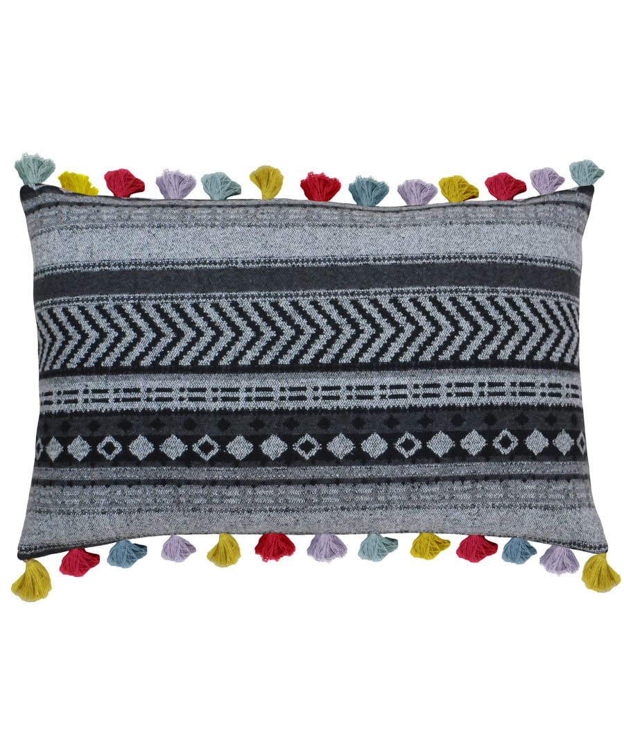 Riva Home Peru Polyester Filled Cushion - Black Size 70cm (w) x (l)