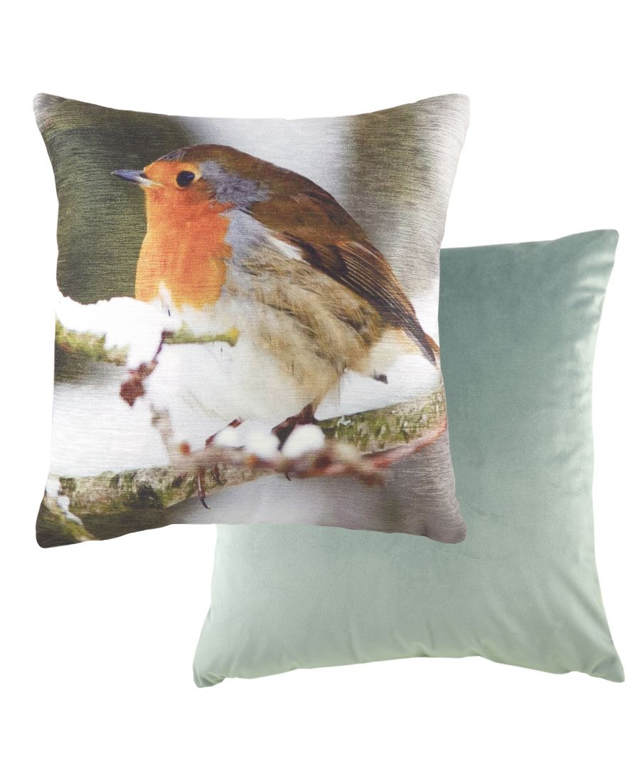 Add some warmth to your home in the colder months with this heart-warming photo cushion of Great British animals. The wintry scene captures the animal in its natural habitat and with a chenille front and velvet reverse this cushion will add character to your interior, pair with other neutral soft furnishings to allow this design to take centre stage.