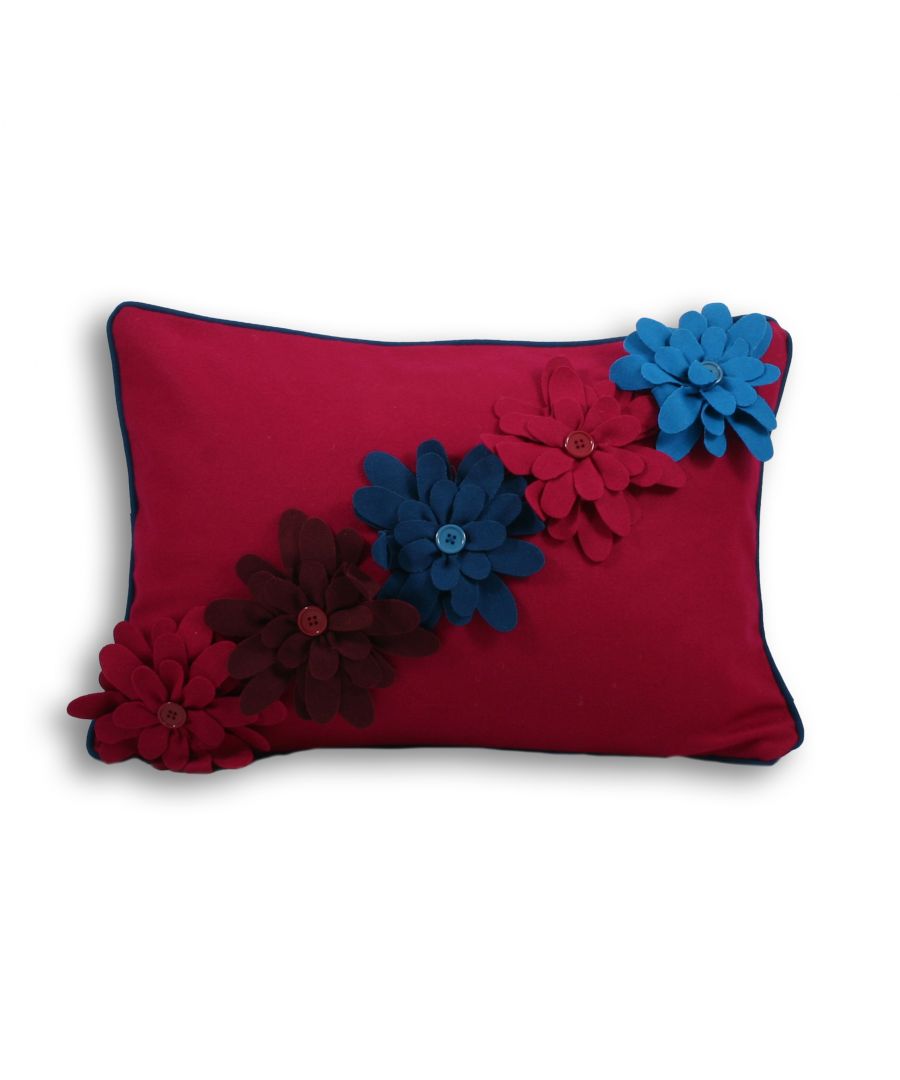 Riva Home Pippa Poly Polyester Filled Cushion - Pink Size 35cm (w) x 50cm (l)