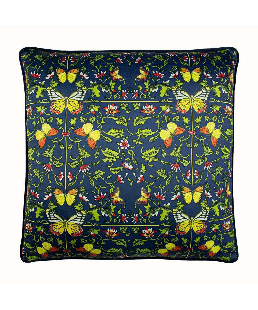 This floral Potage cushion will brighten up any room. It features a vibrant botanical design on a soft-satin feel fabric and is complete with a soft velvet reverse. Style on your sofa or bed for instant transformation.