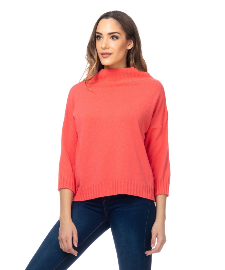 Image for Knitted Sweater With Perkins Neck And French Sleeves