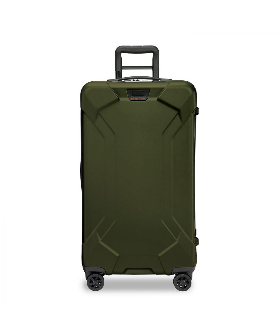Lighter than a trunk, bigger than a suitcase -- you get the best of both worlds with the Torq Medium Trunk Spinner. The rugged, resilient hardside case means ultimate protection for all your belongings. Key features include: Outsider® handle provides greater interior capacity and a smooth surface for packing so clothes arrive wrinkle-free. Monogrammable leather nameplate to customise with your initials; easily removable and replaceable. Cavernous main compartment accommodates a large variety of bulky clothing or odd-shaped items; lid pocket can either be used as a suiter or as additional packing space. 80/20 lid opening allows bag to be packed like a traditional suitcase on a luggage rack. 3-layer, 100% virgin Makrolon® polycarbonate material is high-strength, lightweight, and provides elasticity and resiliency.