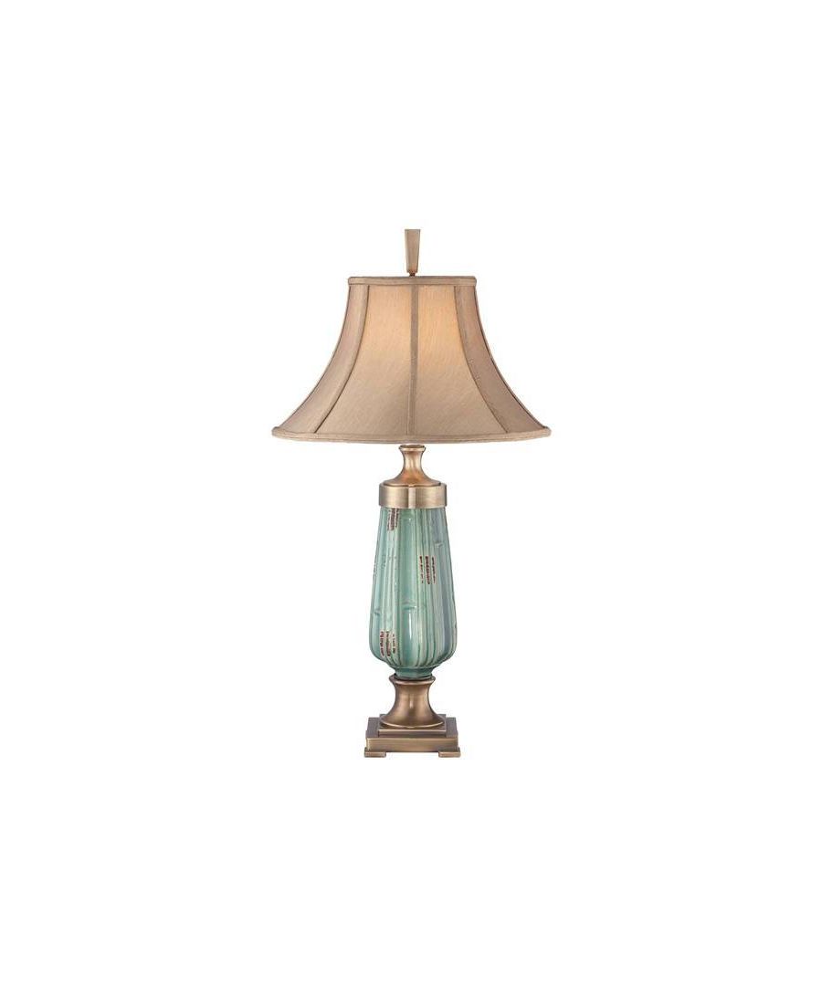 Image for 1 Light Table Lamp Ceramic, Green, Aged Brass, E27